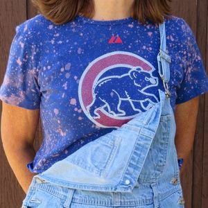 Chicago Cubs Vintage Bleach Crop Top sz S